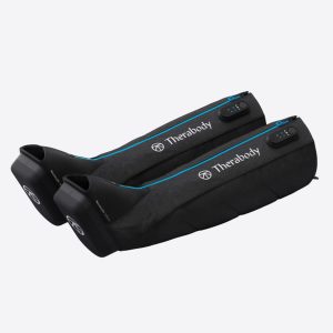 Therabody RecoveryAir hierontalaite Jalat Musta