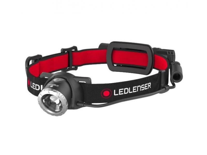 Ledlenser H8R Musta, punainen otsapanta taskulamppu LED