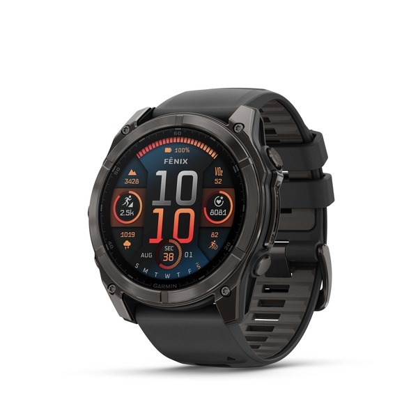 Garmin Fenix 8 3,56 cm (1,4") AMOLED 51 mm Digitaalinen 454 x 454 pikseliä Kosketusnäyttö Titanium Wi-Fi GPS (satelliitti)