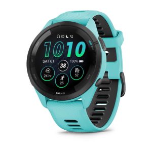 Garmin Forerunner 265 3,3 cm (1,3") AMOLED 46 mm digitaalinen 416 x 416 pikseliä Kosketusnäyttö Musta, sininen Wi-Fi GPS (satelliitti)