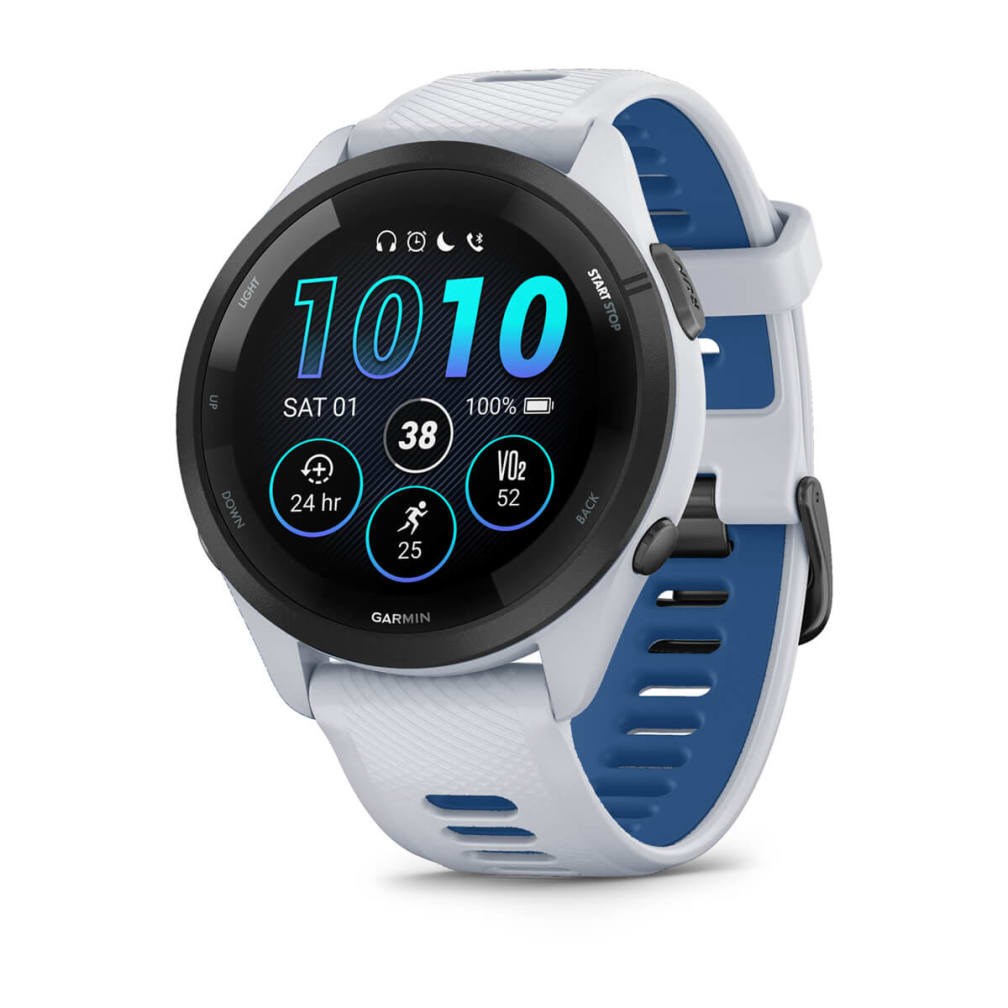 Garmin Forerunner 265 3,3 cm (1,3") AMOLED 46 mm Digitaalinen 416 x 416 pikseliä Kosketusnäyttö Musta, valkoinen Wi-Fi GPS (satelliitti)