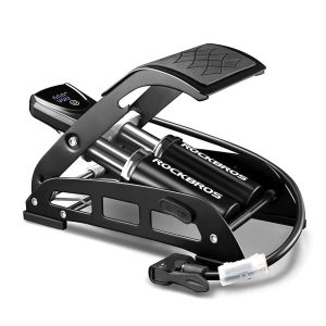 Rockbros 42430001001 musta jalkapumppu, jossa on näyttö